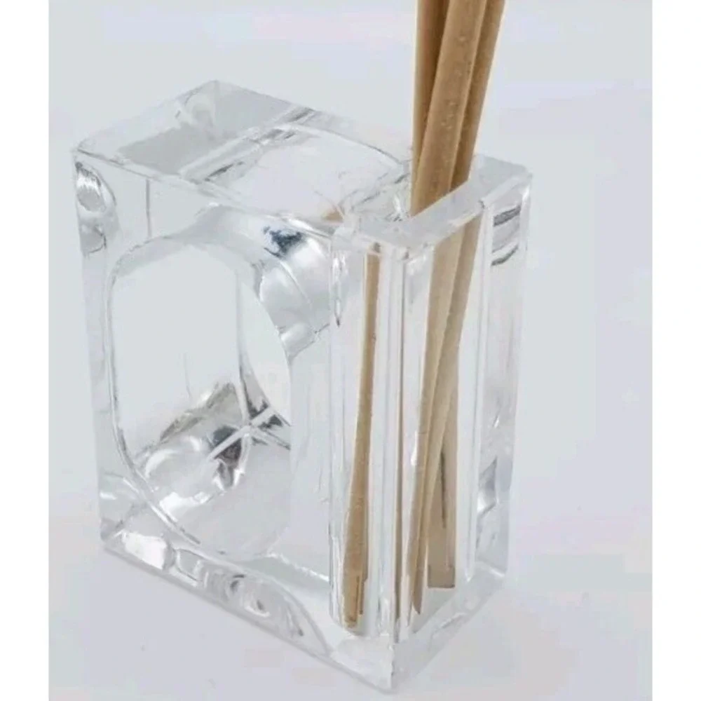 Vtg‎ Lillian Vernon Napkin Rings Holders Bud Vases Clear Lucite Modern Set of 4